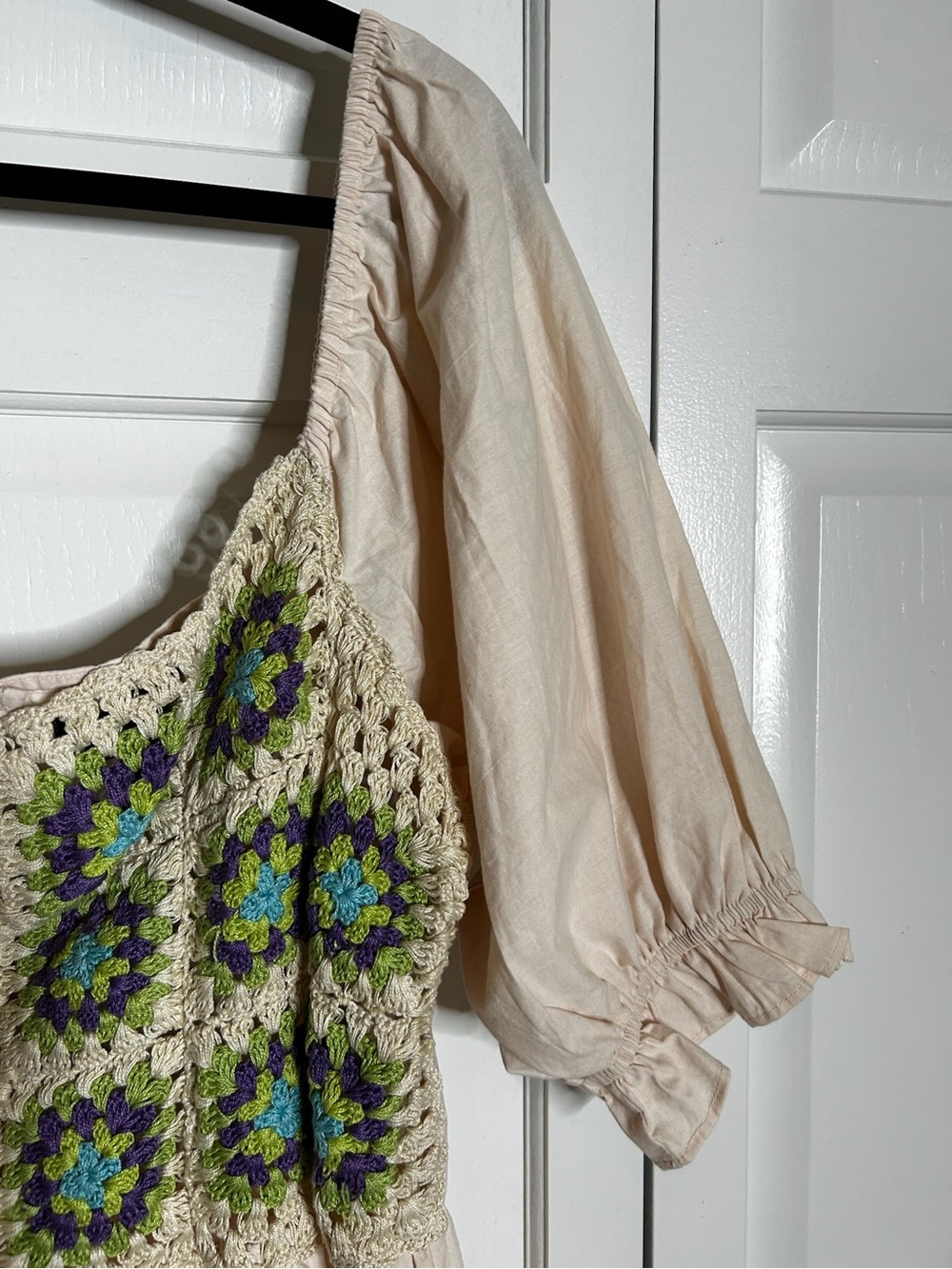 ASOS Cream Tunic with Crochet Floral Bodice - Picture 5 of 6